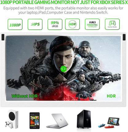 G-STORY 12.5 Inch Gaming Display, for Xbox Series S, FHD 1080P Portable Monitor with IPS, HDMI, HDR - QUORE