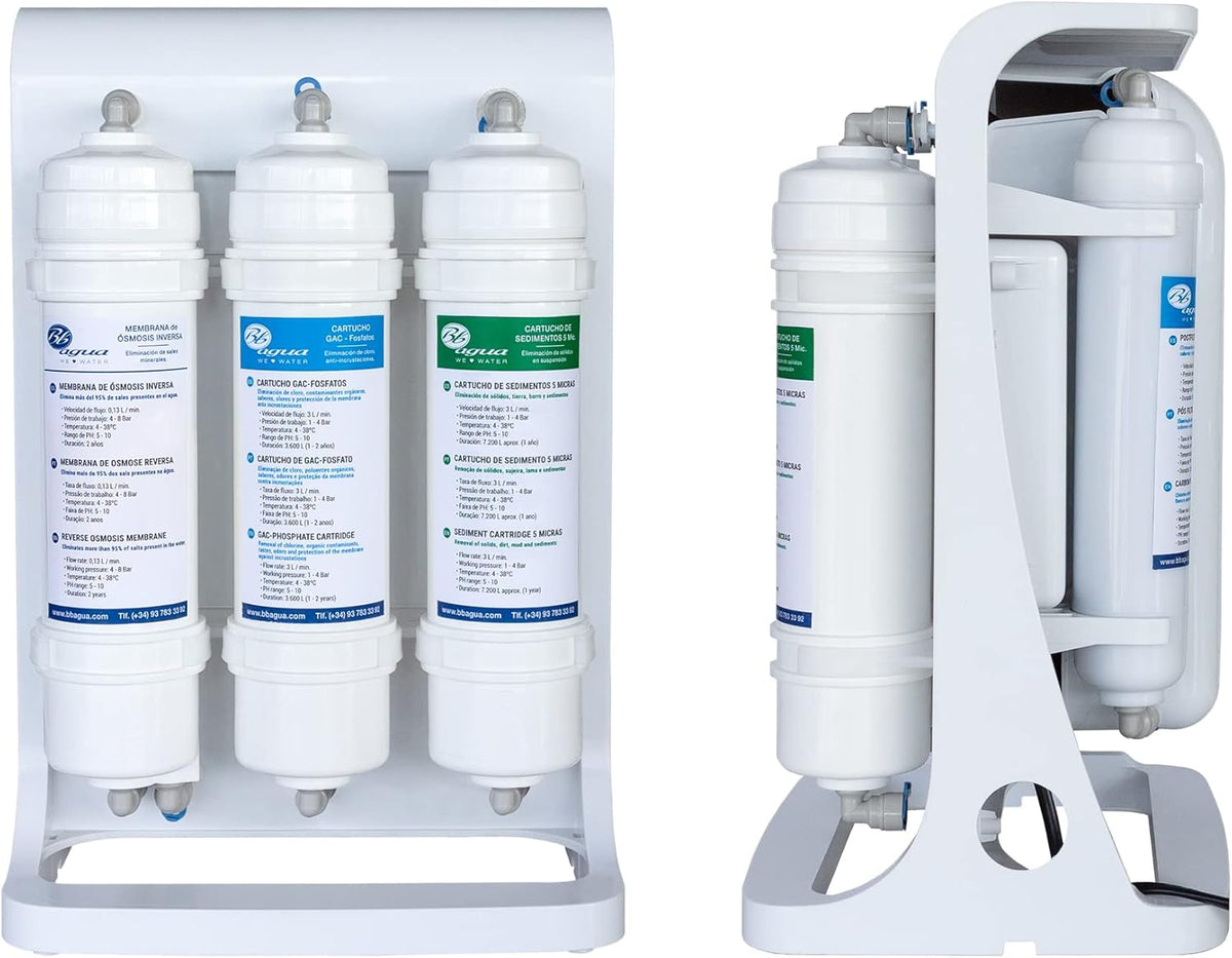 Omgekeerde osmose systeem – Waterfilter – Drinkwaterfilter – Drinkwatersysteem – Keukenfilter – 4-Traps Filtratie – Inclusief Drukpomp