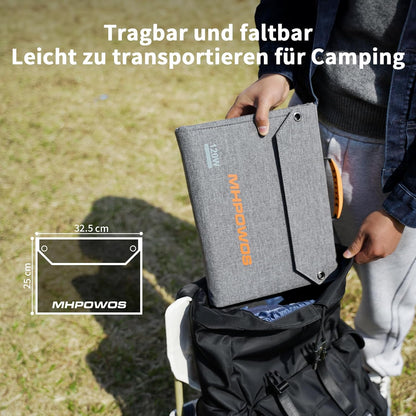 Draagbaar zonnepaneel, 120 W, 19 V, opvouwbare zonne-oplader met 7-in-1 zonnestekker, IP65 waterdicht, campingzonnepaneel voor draagbare krachtcentrale, smartphone, pc, camping, wandelen