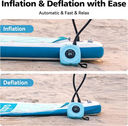 Hydrohero Elektrische Paddleboard Pomp, Oplaadbare 20PSI Hoge Druk SUP Pomp, Intelligente Dubbele Fase Inflatie & Deflatie, Auto-afslag voor Stand Up Paddleboards, Surf Kite, Tent, Boot