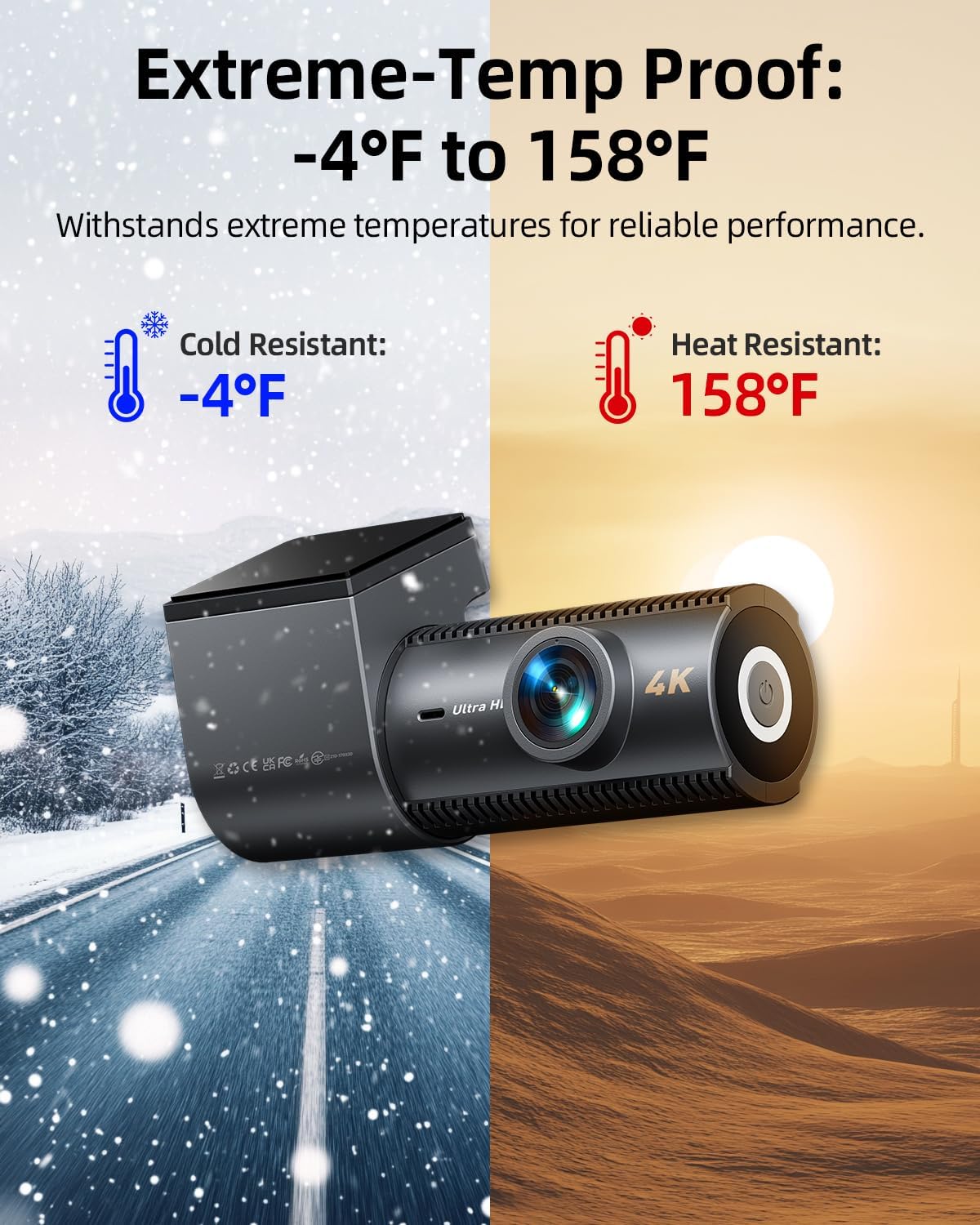 Dashcam Voor En Achter – Autocamera – Dashboardcamera – Auto Camera – Dubbele Lens Dashcam – 4K Frontcamera + 1080P Achtercamera – 5 GHz Wifi En App-Bediening