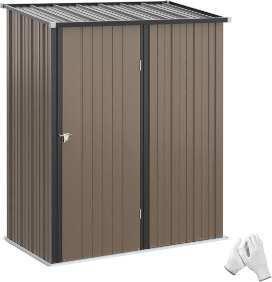 Gereedschapsschuur – Tuinschuur – Opbergschuur – Metaalberging – Tuinhuisje – Gegalvaniseerd Staal – Pannendak – 1,34 m² – 162x94,5x196 cm - QUORE