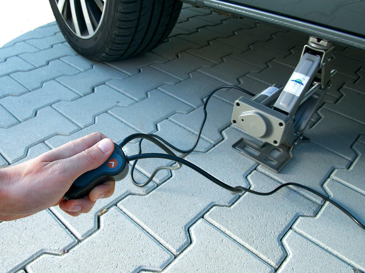 Elektrische krik – Autokrik – Schaarkrik – 12 V Krik – Wielkrik – 750 kg Hefvermogen – 11–34 cm Hefhoogte