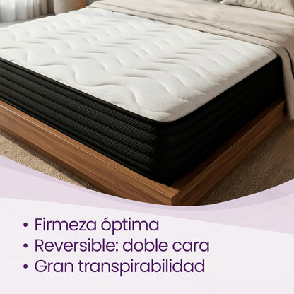 Visco-elastisch Matras – Traagschuim Matras – Slaapmatras – Omkeerbaar Matras – Stevig Matras – 140 x 180 cm – Omkeerbaar Winter/Zomer Design – Hoogte 23 cm Polyurethaan Kern