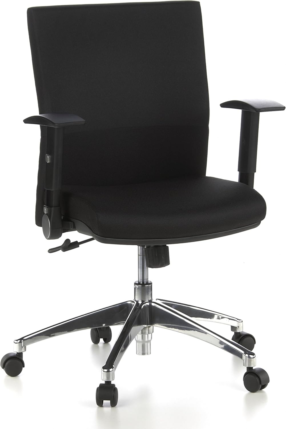 HJH Office Laguna Pro Professionele bureaustoel van stof, zwart, ergonomische draaistoel, inklapbare armleuningen, in hoogte verstelbaar