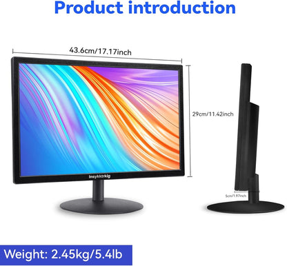 19 inch touchscreen-monitor FHD 1440x900 60Hz multi-touch monitor, PC 16:10 display met luidspreker/HDMI/VGA/Type-B-aansluiting, compatibel met laptop/Ras Pi/Windows OS