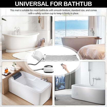 Buismat voor badkuip – Whirlpoolmat – Bubbelbadmat – Badmat – Massagemat – 114 sproeiers – 6 intensiteitsniveaus