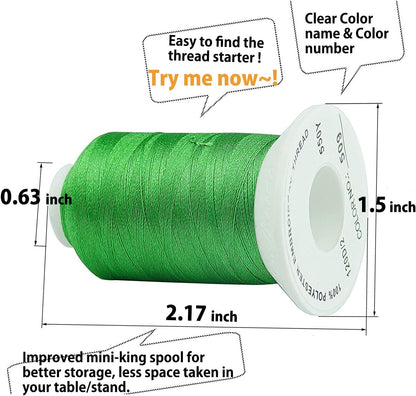 Simthread 120 Madeira Kleuren Polyester Machine Borduurgaren Kit 550Y (500M) Vergelijkbaar met Madeira en Robinson-Anton Kleuren 40 Gewicht voor Thuis Borduurwerk Naaimachines