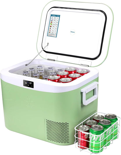BINGI Compressor Koelbox, 18 Liter Draagbare Auto Koelkast, 12/24 V DC en 230 V AC, Mini-koelkast Voor Auto, Vrachtwagen, Camping, Camper en Thuis