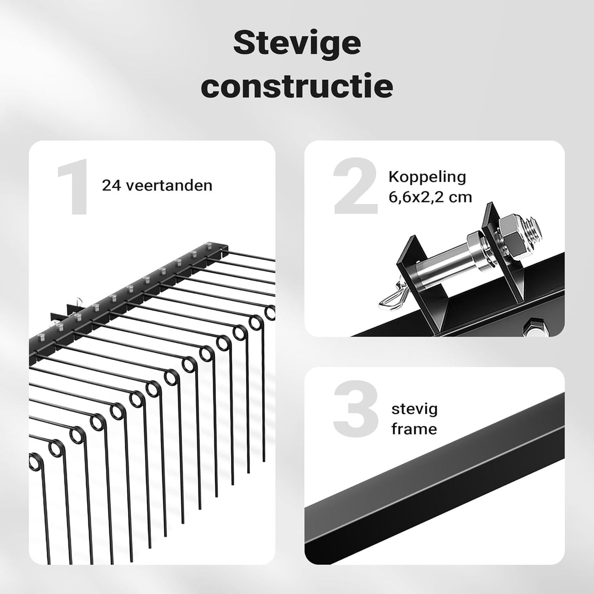 Wiltec verticuteermachine 183 cm voor zitmaaiers, gazonbeluchter met 24 spiraalveren, verticuteer voor het beluchten van gazons, verticuteerhark als mosverwijderaar