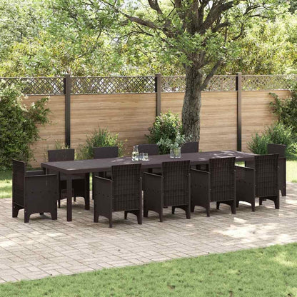 Tuin Eettafel – Buitentafel – Terrastafel – Dining Tafel – Buitenmeubel – Poly Rattan – Weerbestendig – Stevig Stalen Frame – 350x100x73 cm