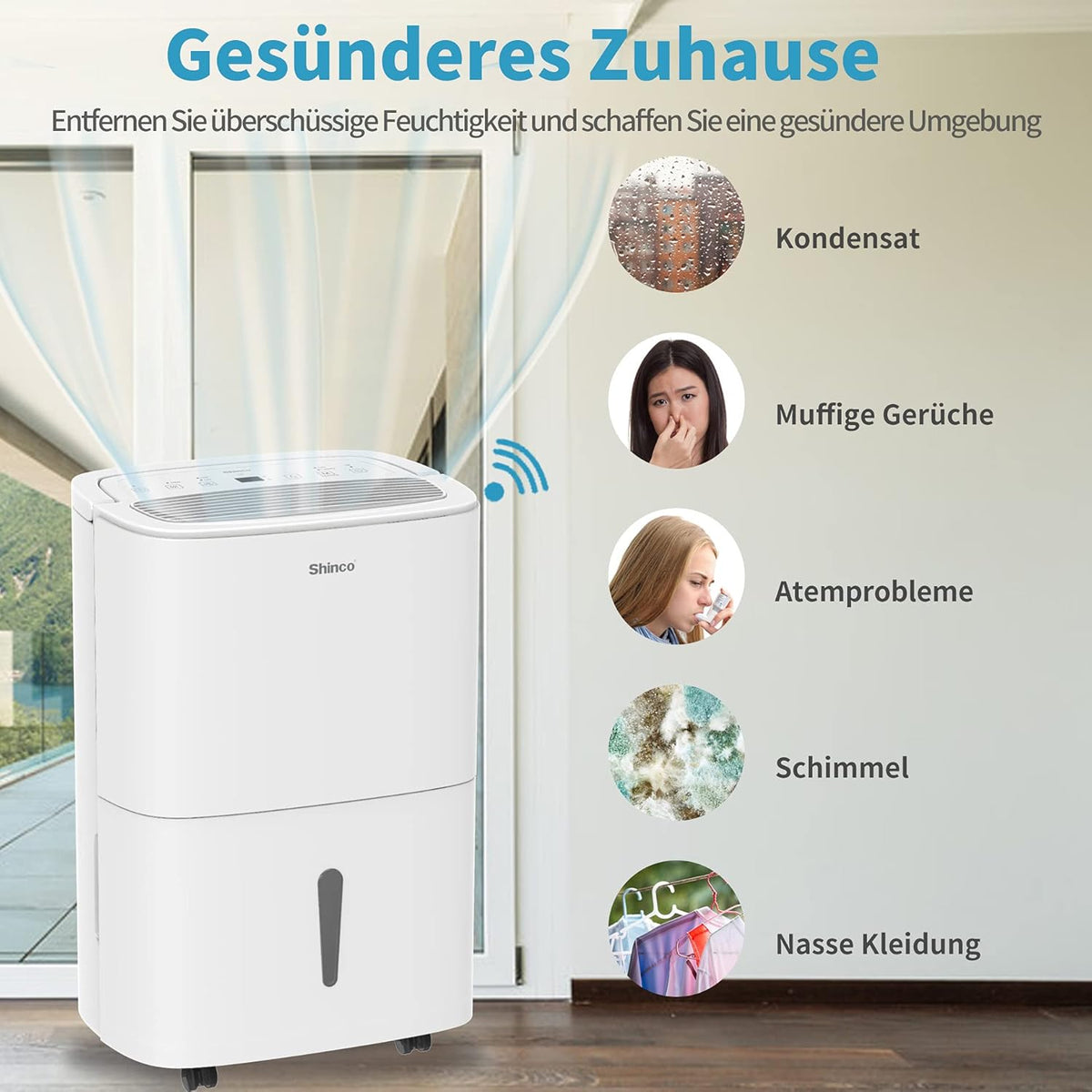 Luchtontvochtiger – Vochtvanger – Ontvochtiger – Kamerontvochtiger – Vochtverwijderaar – 30 Liter Per Dag – Wifi Met Automatische Herstart
