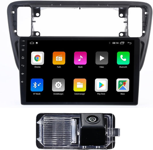 Autoradio met scherm, 9 inch Wireless Carplay Android Auto, GPS-navigatie met achteruitrijcamera voor Seat MII e-MII KE KF, Skoda Citigo E-Citigo, VW UP e-Up e-Load, Seat Ibiza IV4 IV IV5