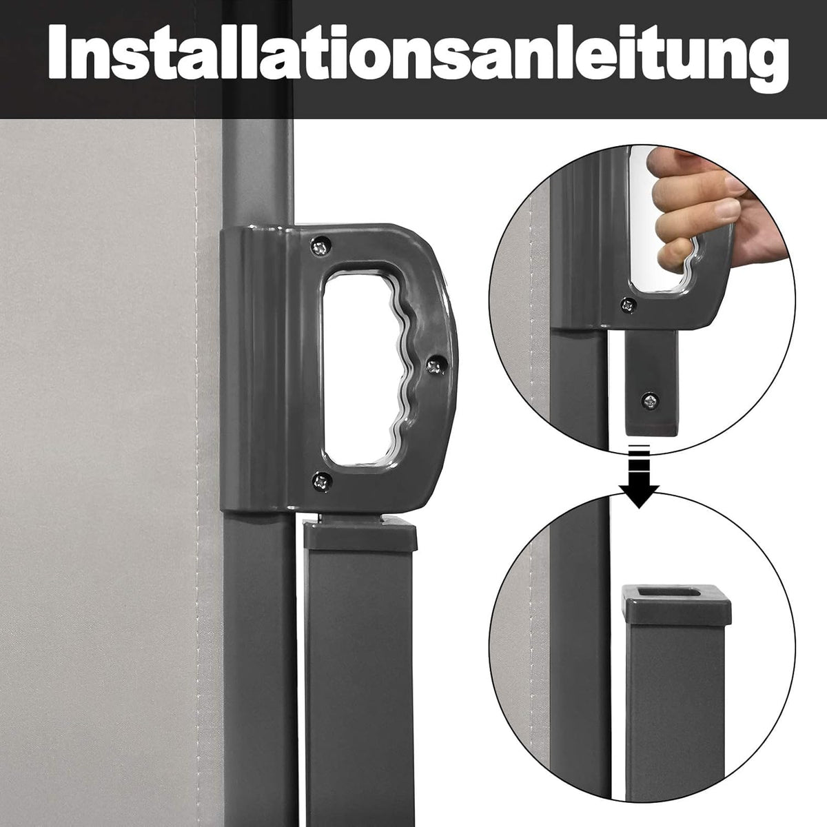 Zijscherm – Zijluifel – Zijmarkies – Zonwering – Windscherm – Uittrekbaar 180x600 cm – Waterbestendig Polyester – Privacy- en Zonbescherming