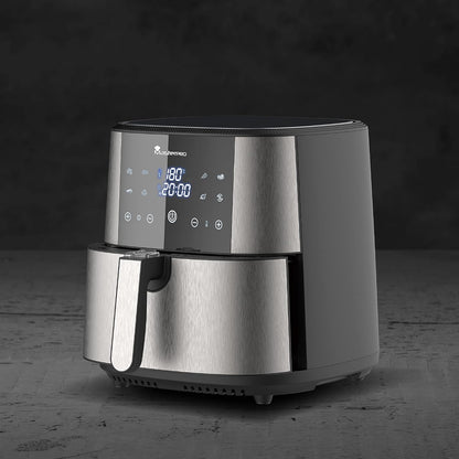MasterPRO ROCKET 600 Heteluchtfriteuse, 6 l, PFASvrij, 1800 W, 6 l, met keramische coating, led-touchscreen, thermostaat van 80-200 °C, afneembare mand, behuizing van roestvrij staal