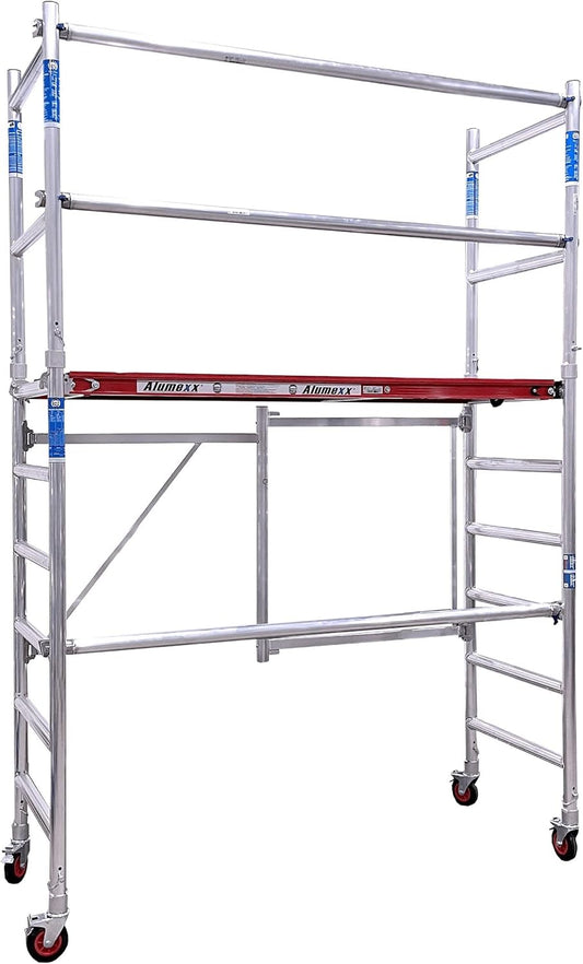 Alumexx FS 75 Klappgerüst (Red-Line) - Kamersteiger - Werkgerüst - Bouwsteiger - Alu steiger - Rolsteiger - Draagvermogen: 375 kg (Type A + B (4m werkhoogte))