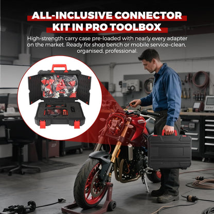 Motorfiets diagnostisch hulpmiddel, M7 volledig systeem motorfiets scangereedschap, motorfiets OBDII codelezer met Live Data Record/Auto Scan & Instant VLN-detectie/12 Langusges Compatibel voor Harley