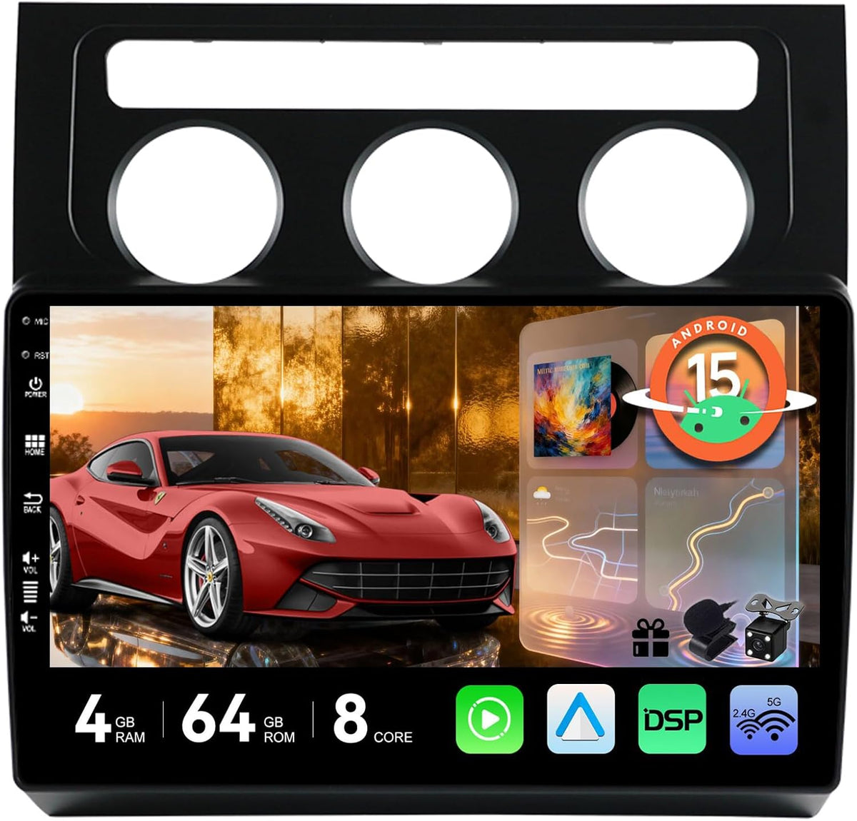 MSD Autoradio Voor VW Touran (2003-2010) | Android 15 GPS Navigation Radio | 4G+64G | CarPlay Android Auto Stuurwiel DAB 4G Dual-Band WiFi DSP Bluetooth 360-CAM | Camera | 2 Din 10.1 Inch