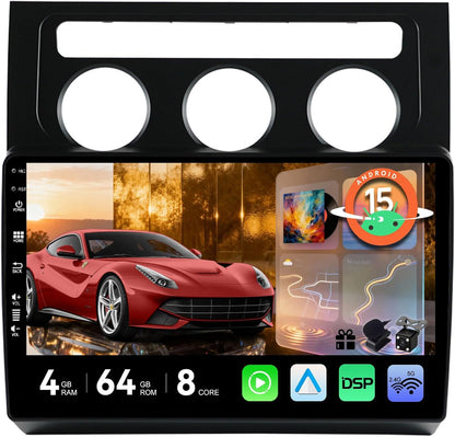 MSD Autoradio Voor VW Touran (2003-2010) | Android 15 GPS Navigation Radio | 4G+64G | CarPlay Android Auto Stuurwiel DAB 4G Dual-Band WiFi DSP Bluetooth 360-CAM | Camera | 2 Din 10.1 Inch