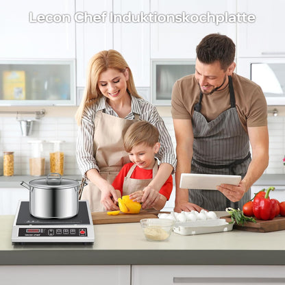 Inductiekookplaat, 3500 W, enkele inductiekookplaat, kookplaten, 50 kg, groot draagvermogen, roestvrijstalen behuizing, 24-uurs timer, ultradun draagbaar design
