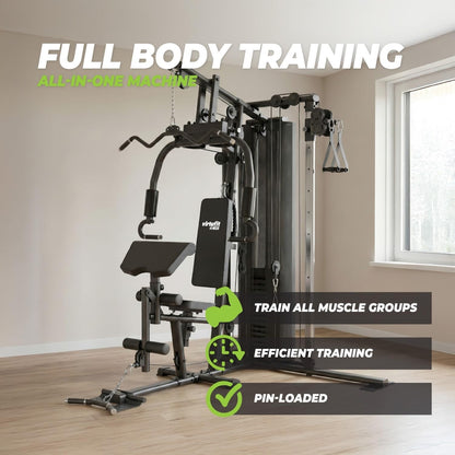 VirtuFit KH200 Homegym Power Station, Multifunctional Fitness Strength Device with 80 kg Weight Stack, Pulley System, Full Body Training for Home - QUORE