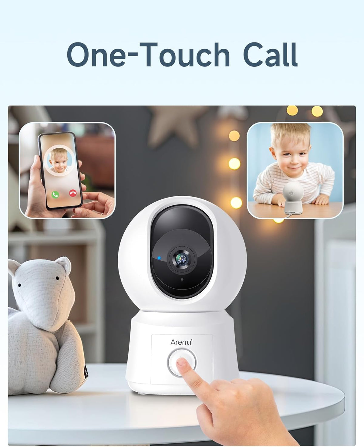 ARENTI Babyfoon met 2 Camera en App met 5 inch Scherm, 1080P PTZ Videobabyfoon met Camera, One-Touch-Oproep, Temperatuursensor, Slaapliedje, Nachtzicht, 2-Weg Audio, VoX-Modus, Automatisch
