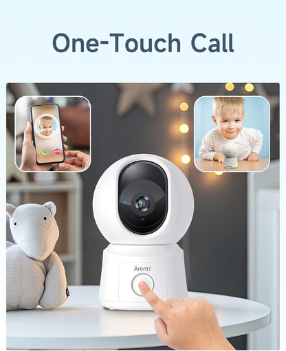 ARENTI Babyfoon met 2 Camera en App met 5 inch Scherm, 1080P PTZ Videobabyfoon met Camera, One-Touch-Oproep, Temperatuursensor, Slaapliedje, Nachtzicht, 2-Weg Audio, VoX-Modus, Automatisch