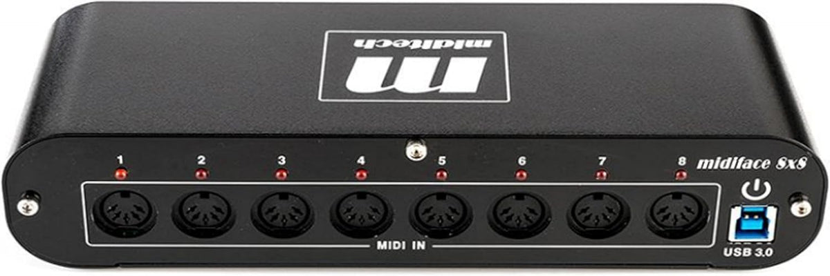 USB MIDI-interface 8x8 – MIDI-adapter – MIDI-splitter – MIDI-hub – MIDI-router – Class Compliant – 128 MIDI-kanalen