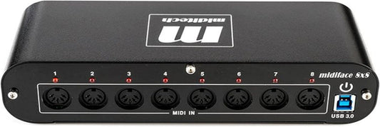 USB MIDI-interface 8x8 – MIDI-adapter – MIDI-splitter – MIDI-hub – MIDI-router – Class Compliant – 128 MIDI-kanalen