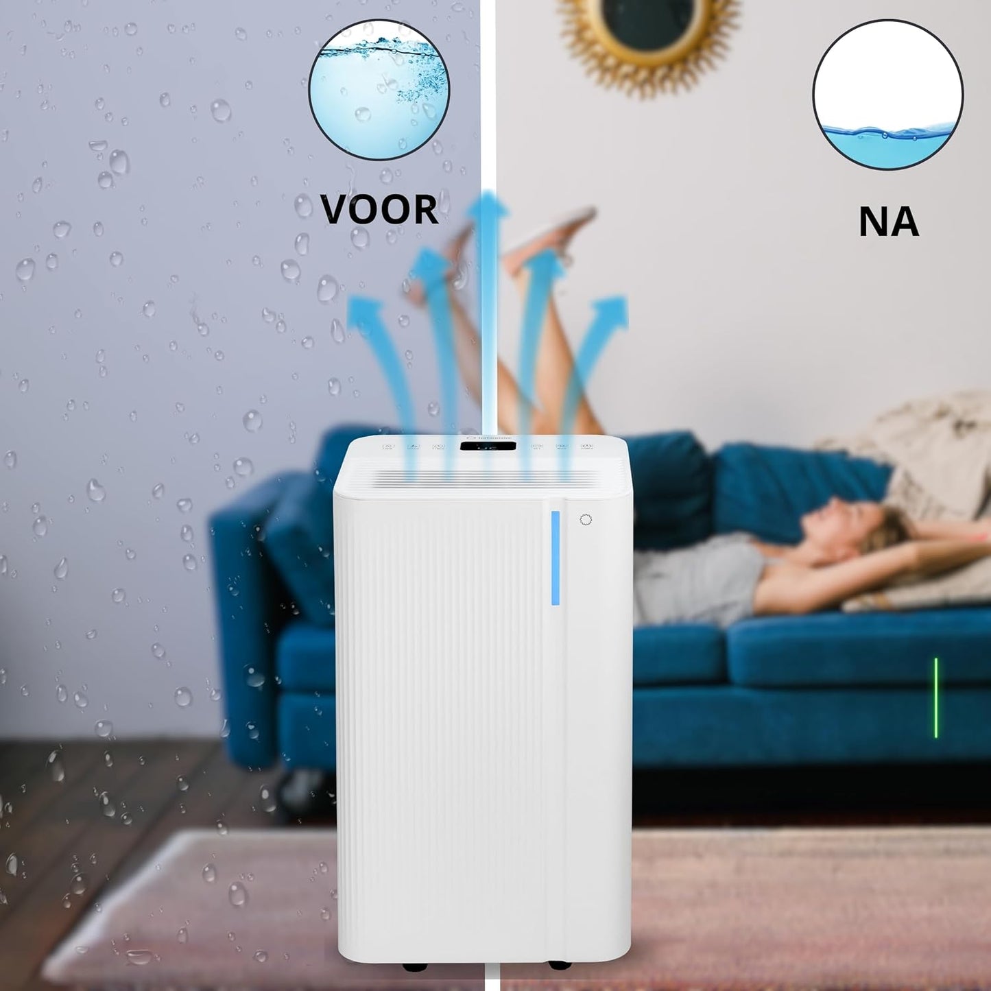 Luchtontvochtiger – Ontvochtiger – Vochtvreter – Luchtdroger – Compressorontvochtiger – 10 Liter/24u – Stil 38 dB