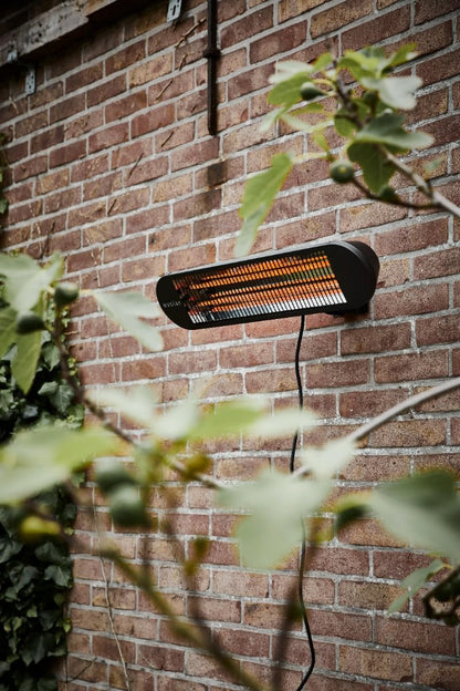 EVOLAR EVO-WMS2000 Warmtestraler voor muur, terras, balkon, tuin, 2 standen, 1000/2000 W, zwart, afstandsbediening