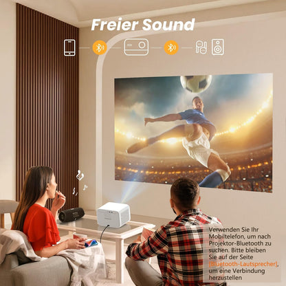 Yaber L2s Beamer Sound by JBL, 700 ANSI 1080P Native projector, naadloze autofocus videobeamer, led-beamer met WiFi6 en Bluetooth 5.1 thuisbioscoopbeamer voor mobiele telefoon/laptop, compatibel met