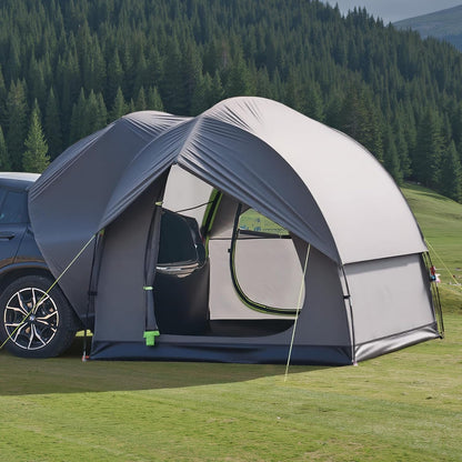 VEVOR Campingtent voor SUV, PU 2000 mm, waterdicht, ruim dubbellaags design voor 5-8 personen, met netramen, inclusief luifel en opbergtas, 2400 x 2400 x 2150 mm