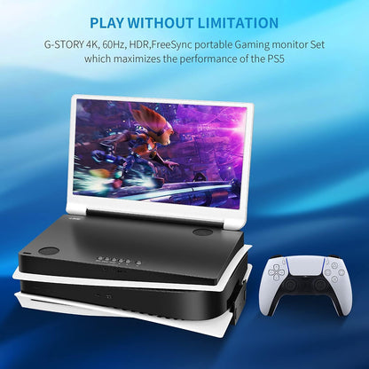 G-STORY 15.6 inch Portable Monitor for PS5, UHD 4K Portable Gaming Monitor with Two HDMI, HDR, Freesync and Game Mode - QUORE