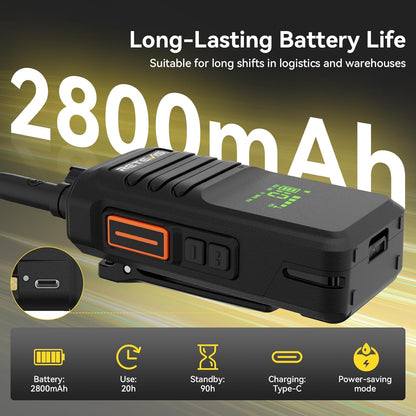 Retevis NR40 Portofoons voor Lange Afstanden, DMR Portofoon met Waterdicht Bereik, 2800mAh, Helder Geluid, Professionele Portofoon voor de Bouw, Fabrieken en Fabrikanten (Zwart, 2 Stuks)