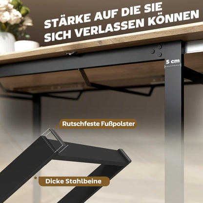 Uittrekbare Eettafel – Uitklapbare Tafel – Verlengbare Tafel – Inklapbare Eettafel – Ruimtebesparende Tafel – Industrieel Design – 140-180 cm Uitbreidbaar