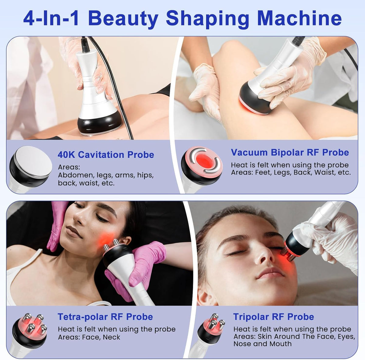 40K Cellulitis Massageapparaat – Anti-Cellulitis Apparaat – Afslankapparaat – Cavitatieapparaat – Radiofrequentieapparaat – 4-In-1 – 10 Intensiteitsniveaus