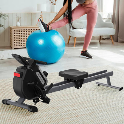 PRIXTON Oxford Rowing Machine, Resistance 3 kg, 16 Levels, Magnetic Flywheel, Time Display, Distance, Calories and Repetitions - QUORE