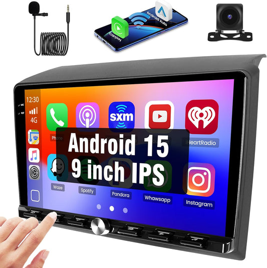 Android autoradio – Touchscreen radio – Multimedia speler – Navigatiesysteem – Bluetooth receiver – 9" IPS HD scherm – Wireless CarPlay & Android Auto - QUORE