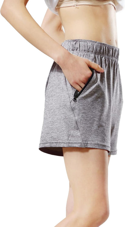 Liberty Imports dames Yoga-Short 5-inch Yoga Training Shorts With Zipper Pockets