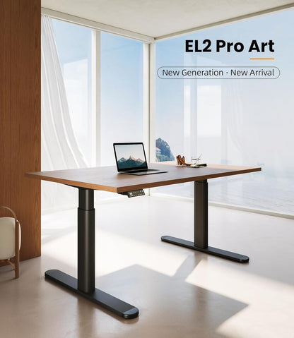 MAIDeSITe EL2 Pro Art in hoogte verstelbaar bureauframe, ovaal pootdesign, elektrisch in hoogte verstelbaar tafelframe, dubbele motor, draagvermogen 180 kg, met 4 geheugenbesturing en