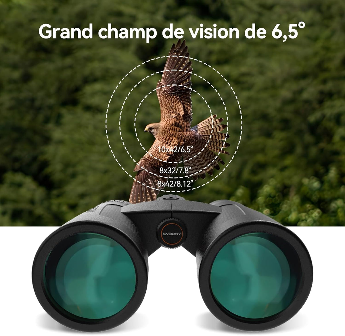 Svbony Upgraded SV202 10x42 ED Binoculars, BAK4 Prism FMC Lens, IPX7 Waterproof, Phase Correction, Dielectric Prism Coating, Wide Angle Lens for Adults, Bird Watching - QUORE