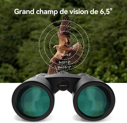 Svbony Upgraded SV202 10x42 ED Binoculars, BAK4 Prism FMC Lens, IPX7 Waterproof, Phase Correction, Dielectric Prism Coating, Wide Angle Lens for Adults, Bird Watching - QUORE