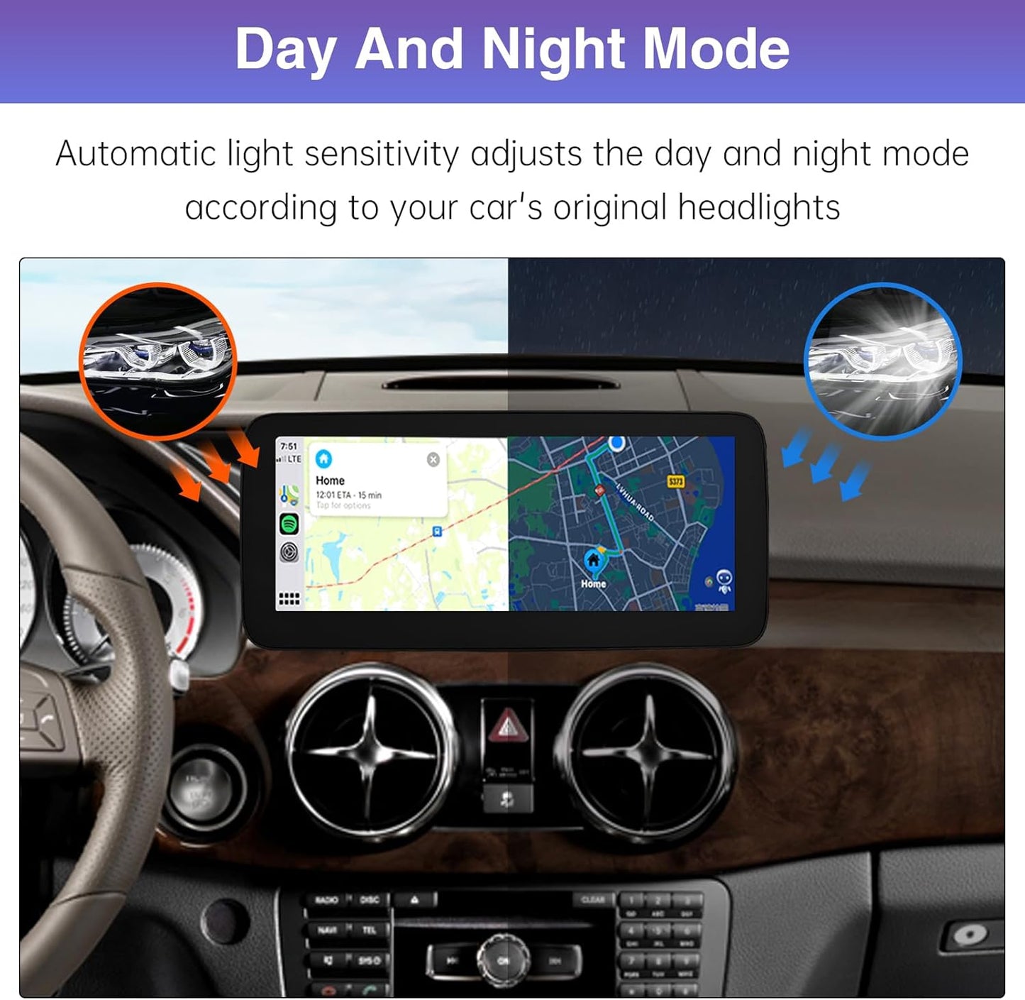 10,25 Inch Touchscreen Autoradio – CarPlay Scherm – Multimedia Display – Autonavigatie Scherm – Infotainmentsysteem – Draadloos CarPlay & Android Auto – HD Resolutie 1920x720