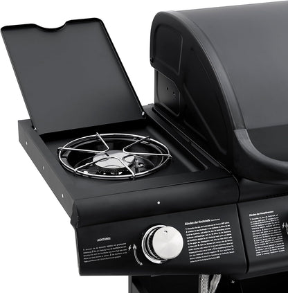 Taino RED 4+1 Gas Barbecue Grill Trolley BBQ Burners Stainless Steel Black - QUORE