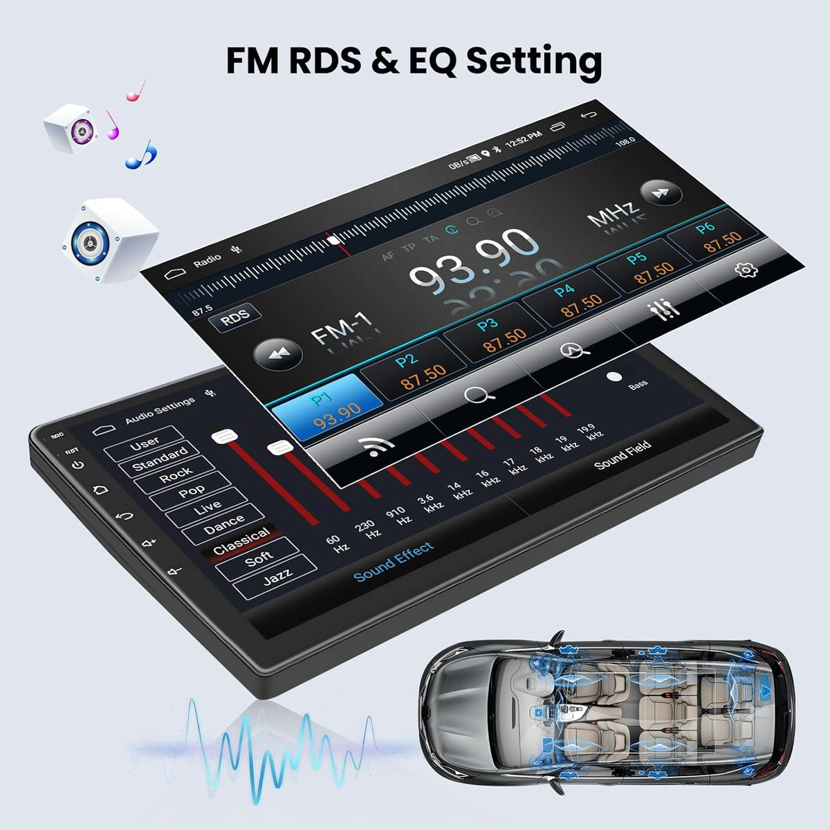 Android 13 Autoradio – Multimedia Speler – Navigatiesysteem – Touchscreen Radio – Inbouw Radio – 9 Inch HD Scherm – Draadloze CarPlay & Android Auto