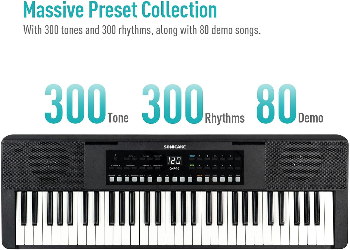 Keyboard 61 Toetsen Draagbaar – Piano – Muziekkeyboard – Digitale Piano – Toetsenbord – Bluetooth En Hoofdtelefoonaansluiting – 300 Tonen En 300 Ritmes
