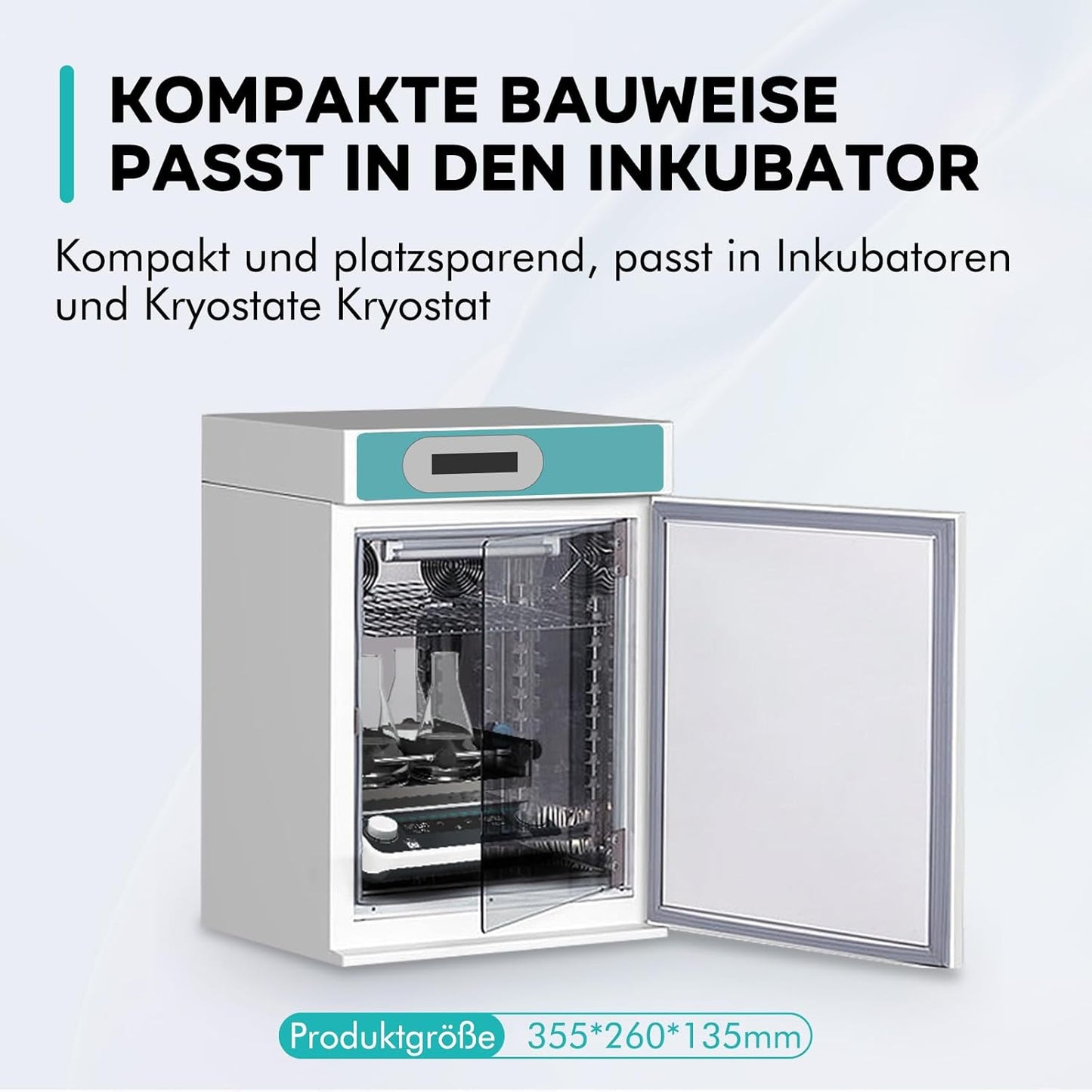 LABFISH Digitale orbitale schudapparaat, instelbare snelheid 40-200 tpm, werkblad 2 kg capaciteit, 2 kg, met timer en continue modus voor laboratorium