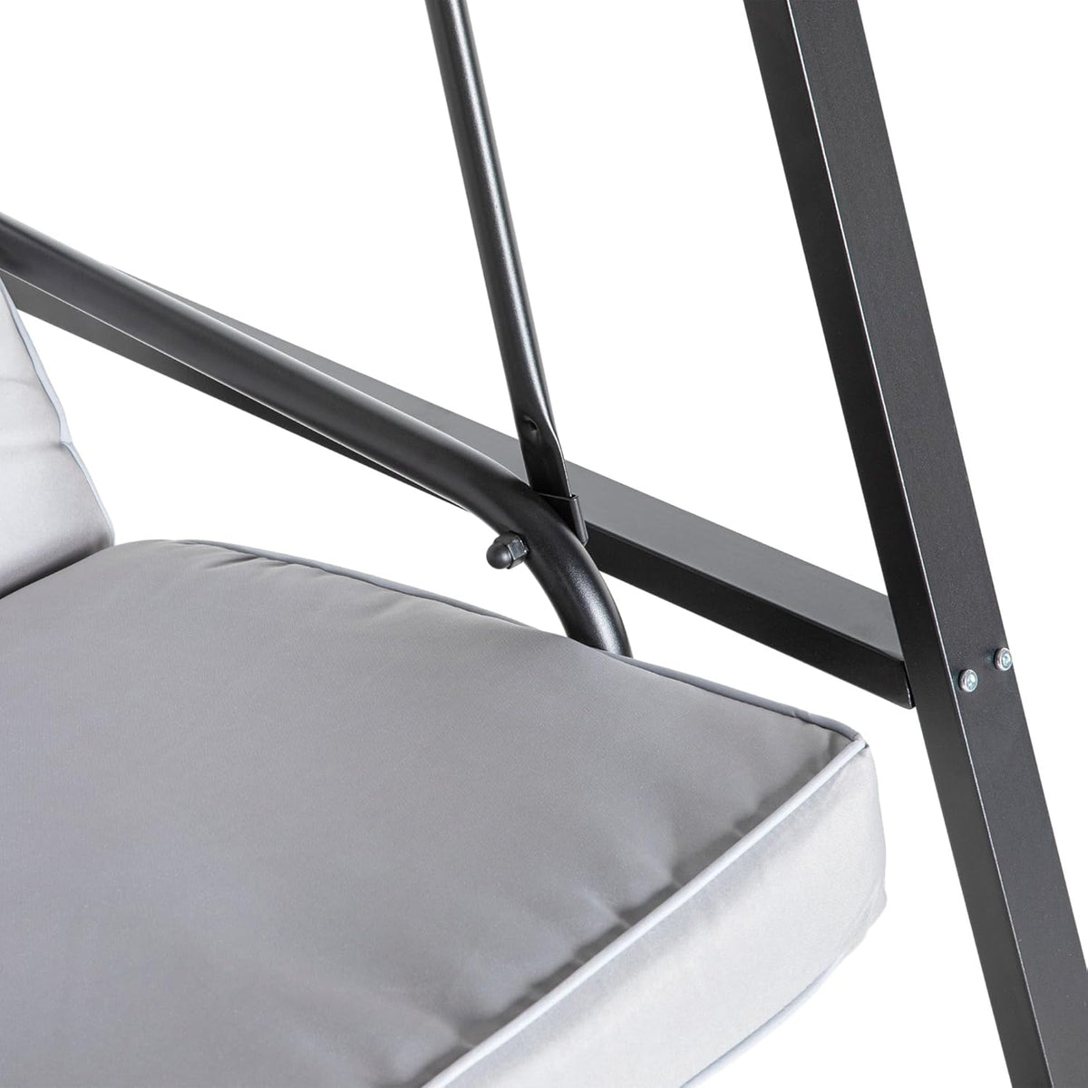 Outsunny Hollywoodschaukel 2-Sitzer Gartenschaukel mit Verstellbarem Dach, Kissen, Schaukelbank bis 220 kg Load Bar, für Garten, Balcony, Grau, 145 x 116 x 172 cm - QUORE