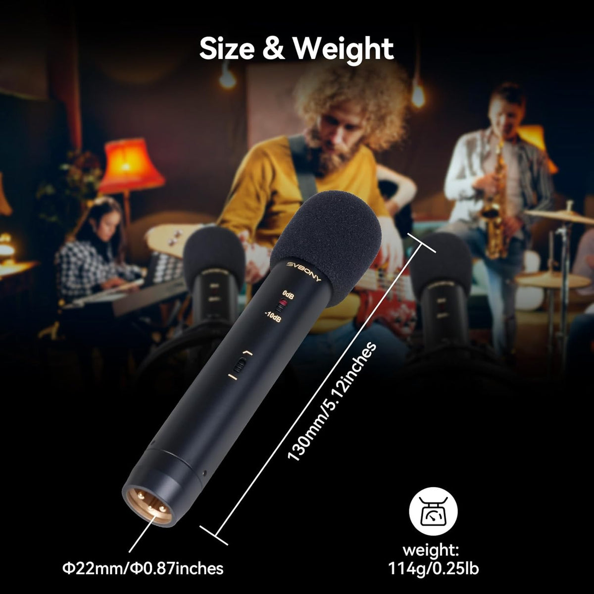 Condensator Instrumentmicrofoon – Instrumentmicrofoon – Condensatormicrofoon – Potloodmicrofoon – Opnamemicrofoon – Stereo Set Met T-Balk – 22 Mm Vergulde Capsule – Instelbare Gevoeligheidsdemping En Lagefrequentiedemping